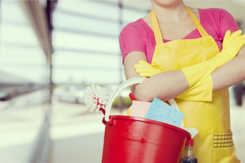 Local office cleaning team working in a Brentford TW8 business space